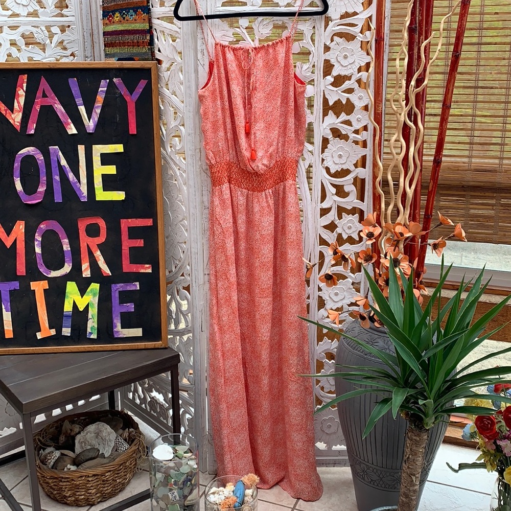Tory Burch Silk Maxi Dress – Orange & Cream Polka Dot Boho Romance - Small -Sz 6